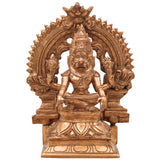 Handcrafted Bronze Narasimha Idol | Panchaloha Narasingha Murti | Yoga-Narasimha Statue for Home, Temple & Office Decor,Gold, 6 Inch, 1 Piece