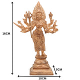 Handcrafted Bronze Mariamman / Mariyamma Panchaloha Idol – Traditional Chola Art South Indian Village Goddess Statue for Temple & Home Decor,Gold, 6.5 Inch, 1 Piece