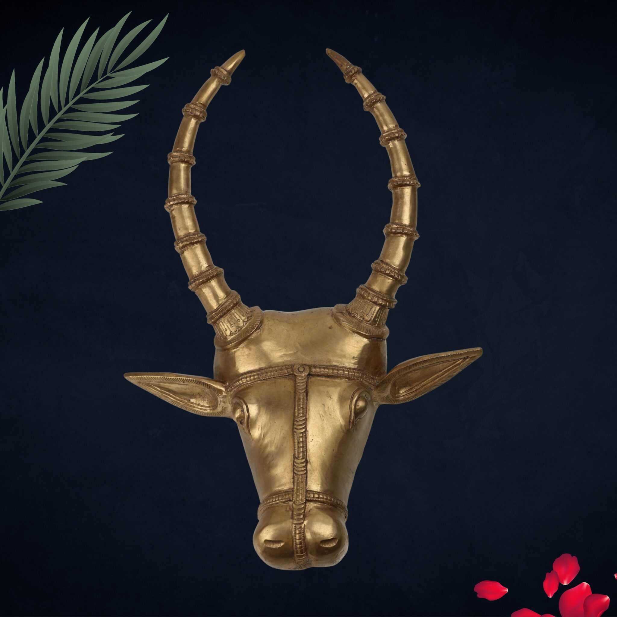 Bronze Nandi Face Wall Hanging Idol