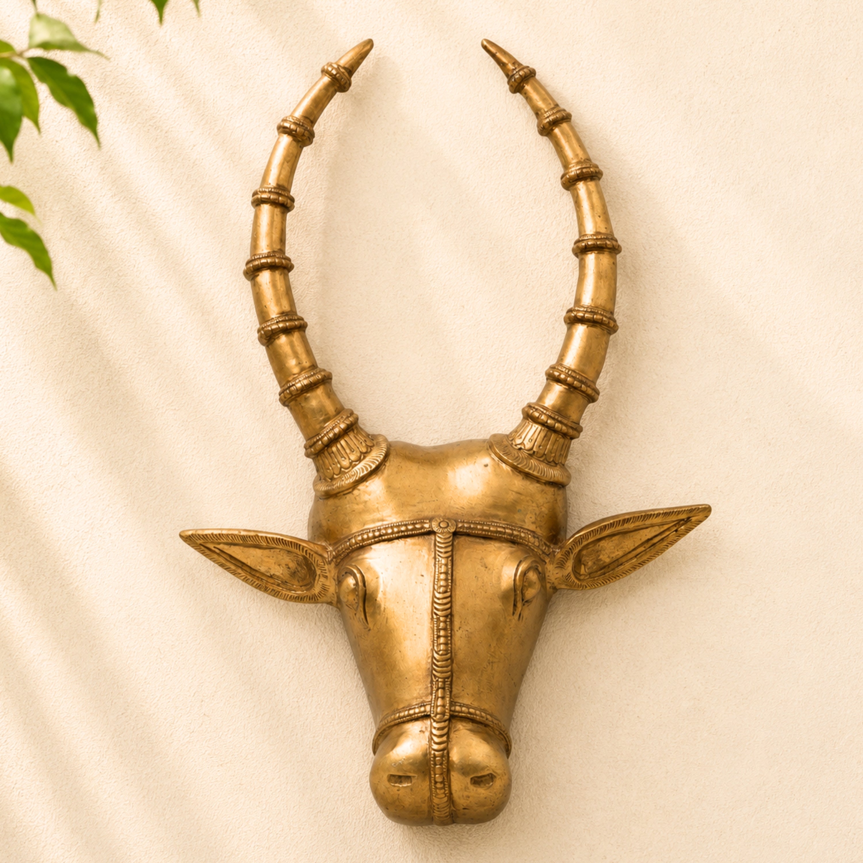 Bronze Nandi Face Wall Hanging Idol 