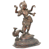 Bhunes Brass Goddess Saraswati Idol, Sarasvati Murti, Vidya Devi Figurine, Saraswathi Vigraha For Puja And Home Decor,Gold, 12 Inch, 1 Piece