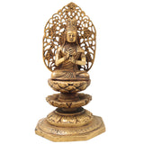 Brass Buddha Idol, Meditating Buddha Statue, Gautama Buddha Murti, Shakyamuni Buddha Figurine for Home, Temple, Office & Spiritual Gifting,Gold, 8 Inch, 1 Piece