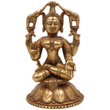 Handcrafted Brass Gaja Lakshmi Idol | Shri Mahalakshmi Devi | Gajalakshmi Statue for Pooja, Home Decor & Temple,Gold, 8.5 Inch, 1 Piece