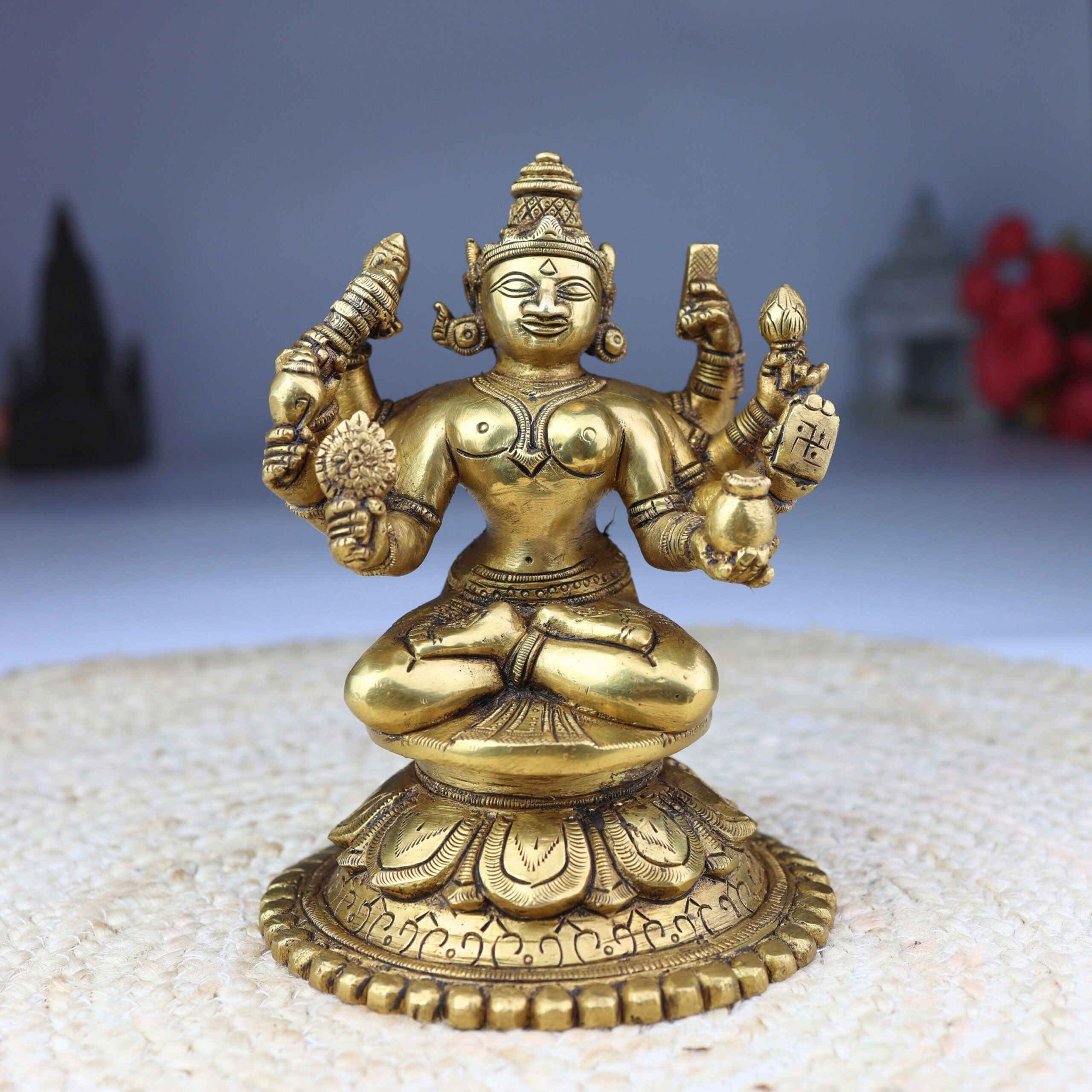 Brass Ardhanarishvara Idol with High Hands