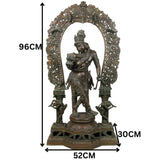 Panchaloha Bronze Radha Krishna Idol Radha Govind,Handcrafted  Radha Madhav, Radha Shyam, Radha Kunj Bihari, Radha Damodar, Radha Ras Bihari Statue for Home & Temple,Gold, 38.5 Inch, 1 Piece