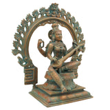 Handcrafted Panchaloha Goddess Saraswati Idol, Sharada Devi, Vani, Bharati, Vagdevi Bronze Murti for Puja, Temple & Home Decor,Brown, 13.5 Inch, 1 Piece
