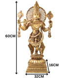 Brass Krishna Idol in Tribhangi Mudra, Gopal, Govinda, Balakrishna Murti for Pooja, Home Decor, Gifts & Temple Sculpture,Gold, 24 Inch, 1 Piece