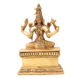 Brass RajaRajeshwari Idol | Tripura Sundari Murti | Lalita Shodashi Kamakshi Sculpture | Hindu Goddess Pooja Idol | Home & Temple Decor,Gold, 8 Inch, 1 Piece