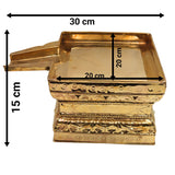 Brass Abhishek Patra for Shiva Lingam | Pital Somasutra Peetam Abhishekam Plate for Puja, Temple, Moorti & Vigraha Rituals,Gold, 6 Inch, 1 Piece
