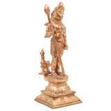 Handcrafted Bronze Murugan Idol | Panchaloha Subramanya, Skanda, Karthikeya, Arumugan, Vel Murugan Statue for Home Temple & Pooja,Gold, 10 Inch, 1 Piece