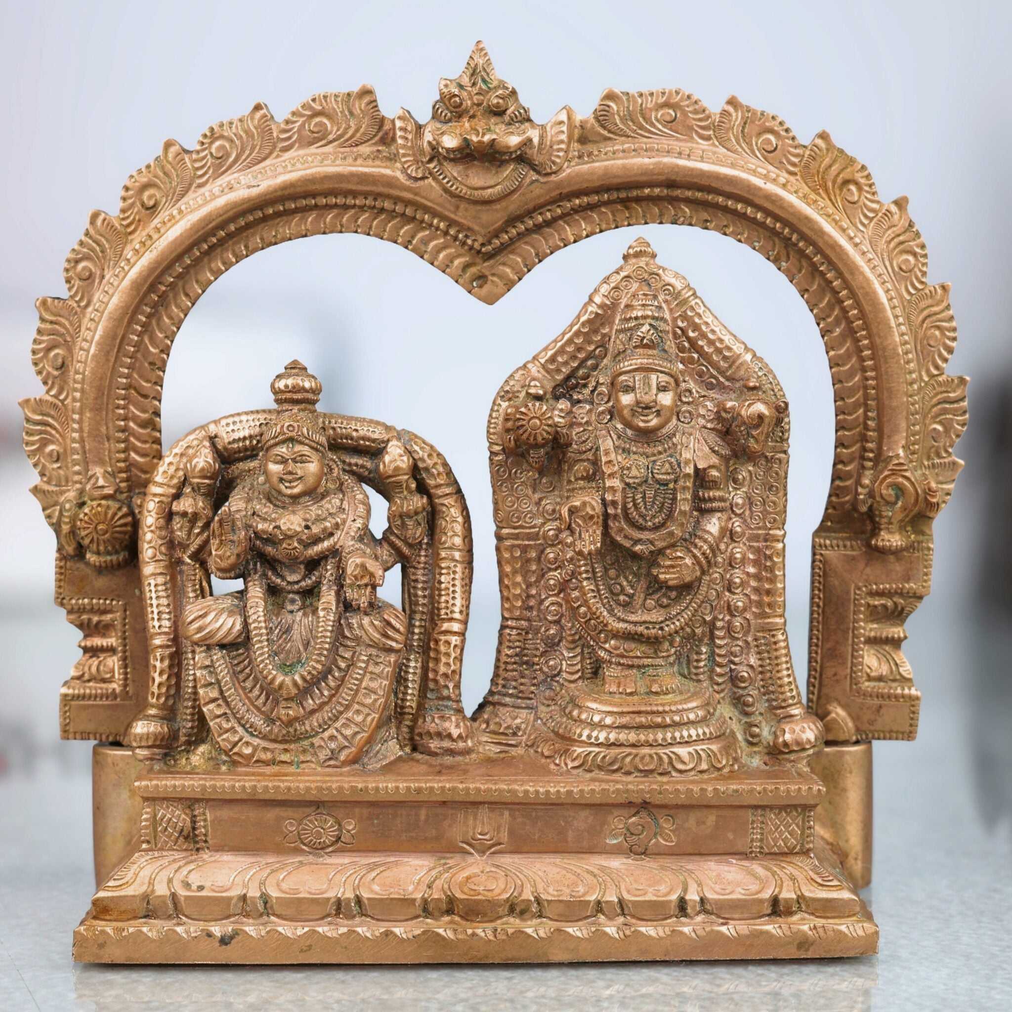 Bronze Venkateswara Balaji Idol with Prabhavali & Peetam