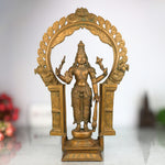 Handcrafted Bronze Vishnu Idol with Prabhavali