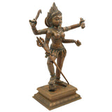 Handcrafted Bronze Mahakali Idol | Panchaloha Kali Mata Murti | Shmashana Kalika Devi Sculpture for Temple & Home Decor – 12.1 KG,Brown, 19 Inch, 1 Piece
