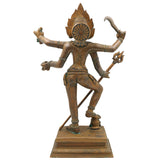 Handcrafted Bronze Mahakali Idol | Panchaloha Kali Mata Murti | Shmashana Kalika Devi Sculpture for Temple & Home Decor – 12.1 KG,Brown, 19 Inch, 1 Piece