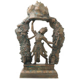 Bronze Lord Krishna Govardhan Idol, Panchaloha Gopal Ji Statue, Handmade Krishna Murti for Temple, Pooja, Office, Home Decor, Gifts, Brown, 17.5 Inch, 1 Piece
