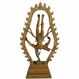 Lord Tandav Shiva Idol – Handcrafted Panchaloha Masterpiece for Divine Grace|panchaloha sculpture for puja & home decor,Brown, 36 Inch, 1 Piece