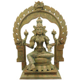 Handcrafted Panchaloha Mahalakshmi Idol in Bronze – South Indian Chola Art Gajalakshmi | Kamala | Sri Devi Statue for Temple & Home Decor (46cm, 15.2KG),Brown, 18.5 Inch, 1 Piece