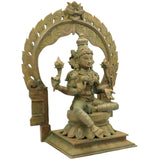 Handcrafted Panchaloha Mahalakshmi Idol in Bronze – South Indian Chola Art Gajalakshmi | Kamala | Sri Devi Statue for Temple & Home Decor (46cm, 15.2KG),Brown, 18.5 Inch, 1 Piece