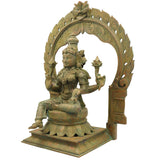 Handcrafted Panchaloha Mahalakshmi Idol in Bronze – South Indian Chola Art Gajalakshmi | Kamala | Sri Devi Statue for Temple & Home Decor (46cm, 15.2KG),Brown, 18.5 Inch, 1 Piece