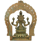 Handcrafted Panchaloha Mahalakshmi Idol in Bronze – South Indian Chola Art Gajalakshmi | Kamala | Sri Devi Statue for Temple & Home Decor (46cm, 15.2KG),Brown, 18.5 Inch, 1 Piece