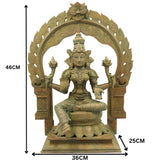 Handcrafted Panchaloha Mahalakshmi Idol in Bronze – South Indian Chola Art Gajalakshmi | Kamala | Sri Devi Statue for Temple & Home Decor (46cm, 15.2KG),Brown, 18.5 Inch, 1 Piece