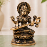 Brass Goddess Saraswati Idol