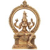 Brass Rajarajeshwari Idol, Sri Lalita Tripurasundari Devi Statue, Raja Rajeswari Amman Murti, Shodashi Kamakshi Bhuvaneshwari Brass Sculpture, Statue,Gold, 10 Inch, 1 Piece