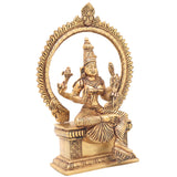 Brass Rajarajeshwari Idol, Sri Lalita Tripurasundari Devi Statue, Raja Rajeswari Amman Murti, Shodashi Kamakshi Bhuvaneshwari Brass Sculpture, Statue,Gold, 10 Inch, 1 Piece