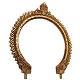 Bhunes Brass Small Prabhavali for Home Temple, Wall Hanging Arch Frame, Traditional Round Tiruvasi Makara Torana Pooja Backdrop for Idols & Decor, Gold, 8 Inch, 1 Piece