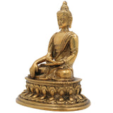 Brass Buddha Idol | Meditating Buddha Statue | Shakyamuni & Siddhartha Gautama Murti for Home, Temple & Office Decor,Gold, 5 Inch, 1 Piece