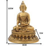 Brass Buddha Idol | Meditating Buddha Statue | Shakyamuni & Siddhartha Gautama Murti for Home, Temple & Office Decor,Gold, 5 Inch, 1 Piece