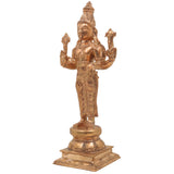 Handmade Bronze Vishnu Idol Panchaloha Statue | Narayana, Madhava, Govinda | Traditional South Indian Temple Art | 25cm Panchaloha Alloy Vishnu Murti,Gold, 10 Inch, 1 Piece