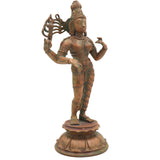 Handcrafted Bronze Ardhanarishvara Idol | Ardhanari Shiva-Parvati Murti | Chola Art Panchaloha Sculpture for Puja, Home Decor & Spiritual Gift, 9 Inch Gold, 1 Piece
