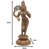 Handcrafted Bronze Ardhanarishvara Idol | Ardhanari Shiva-Parvati Murti | Chola Art Panchaloha Sculpture for Puja, Home Decor & Spiritual Gift, 9 Inch Gold, 1 Piece