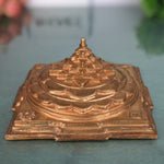 Handmade Bronze Sri Yantra Idol | Panchaloha Sacred Shri Chakra Sculpture for Home, Temple, Puja & Vastu Decor