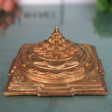 Handmade Bronze Sri Yantra Idol | Panchaloha Sacred Shri Chakra Sculpture for Home, Temple, Puja & Vastu Decor