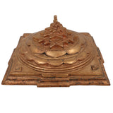 Handmade Bronze Sri Yantra Idol | Panchaloha Sacred Shri Chakra Sculpture for Home, Temple, Puja & Vastu Decor,Gold, 3 Inch, 1 Piece