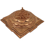 Handmade Bronze Sri Yantra Idol | Panchaloha Sacred Shri Chakra Sculpture for Home, Temple, Puja & Vastu Decor,Gold, 3 Inch, 1 Piece