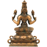 Handcrafted Bronze Mahalakshmi Idol in Panchaloha – Traditional South Indian Lakshmi Murti for Puja, Home Decor & Temple | Kamala Devi | Gaja Lakshmi | Padma | Narayani,Gold, 8 Inch, 1 Piece