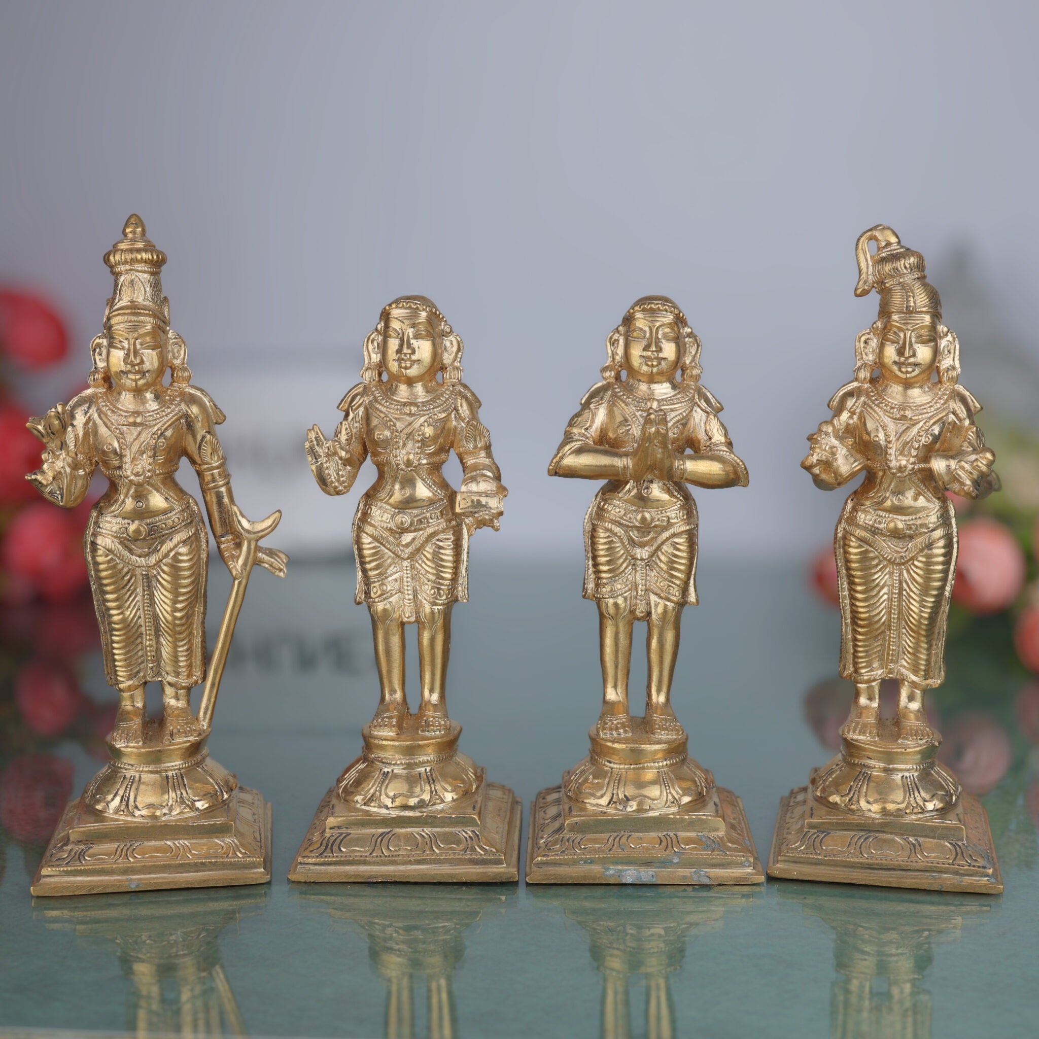 Handmade Bronze Panchaloha Nayanars Idols Set