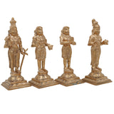 Handmade Bronze Panchaloha Nayanars Idols Set – Authentic Tamil Shaiva Saints Statue, 4pcs Traditional Panchadhatu Shaiva Bhakti Murti for Home & Temple Decor,Gold, 7 Inch, 1 set