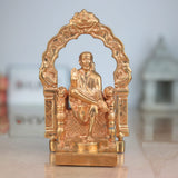 Handmade Bronze Sai Baba Idol with Prabhavali Peetam