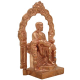 Handmade Bronze Sai Baba Idol with Prabhavali Peetam – Authentic Panchaloha Shirdi Sai Nath Statue for Home, Temple, Puja Decor & Spiritual Gift,Gold, 7 Inch, 1 Piece