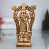 Handcrafted Bronze Vishnu Idol with Prabhavali