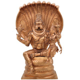 Handcrafted Bronze Panchaloha Lord Narasimha Idol – 37cm Yoga-Narasimha Murti | Traditional South Indian Wax Casting | Divine Narasingha Statue for Puja & Home Decor,Gold, 15 Inch, 1 Piece