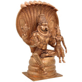 Handcrafted Bronze Panchaloha Lord Narasimha Idol – 37cm Yoga-Narasimha Murti | Traditional South Indian Wax Casting | Divine Narasingha Statue for Puja & Home Decor,Gold, 15 Inch, 1 Piece