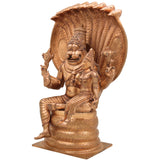 Handcrafted Bronze Panchaloha Lord Narasimha Idol – 37cm Yoga-Narasimha Murti | Traditional South Indian Wax Casting | Divine Narasingha Statue for Puja & Home Decor,Gold, 15 Inch, 1 Piece