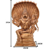 Handcrafted Bronze Panchaloha Lord Narasimha Idol – 37cm Yoga-Narasimha Murti | Traditional South Indian Wax Casting | Divine Narasingha Statue for Puja & Home Decor,Gold, 15 Inch, 1 Piece