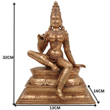 Handcrafted Bronze Parvati Idol | Panchaloha Uma Gauri Durga Devi Murti for Pooja, Temple & Home Decor,Gold, 13 Inch, 1 Piece