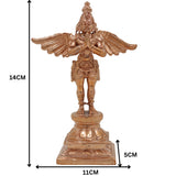 Bronze Lord Garuda Idol | Handcrafted Panchaloha Garuda Dev Murti for Pooja, Vishnu Vahana Temple & Home Decor, Gold, 5.5 Inch, 1 Piece